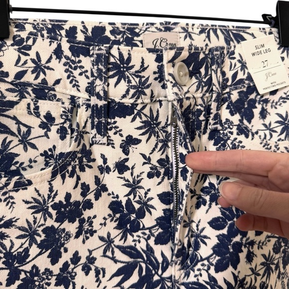 NWT J. Crew Slim Wide-Leg Jean in Floral Toile Print Size 27 - Picture 5 of 12